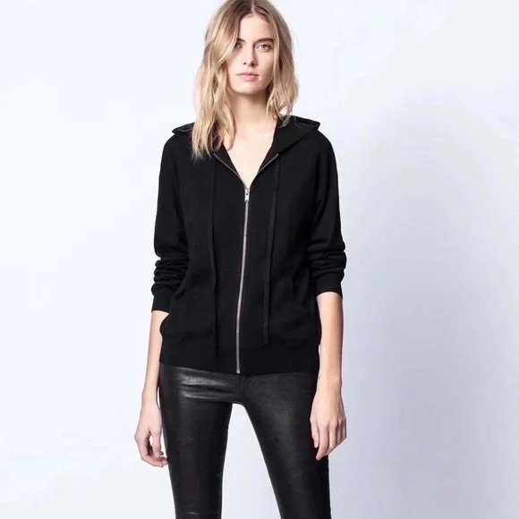 Zadig & Voltaire Zip Wool Hoodie Cardigan